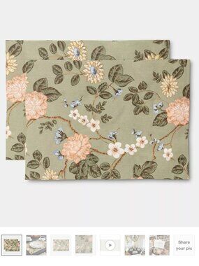 NWT 2pk Botanical Floral Placemat - Threshold (set of 7, 14 total)